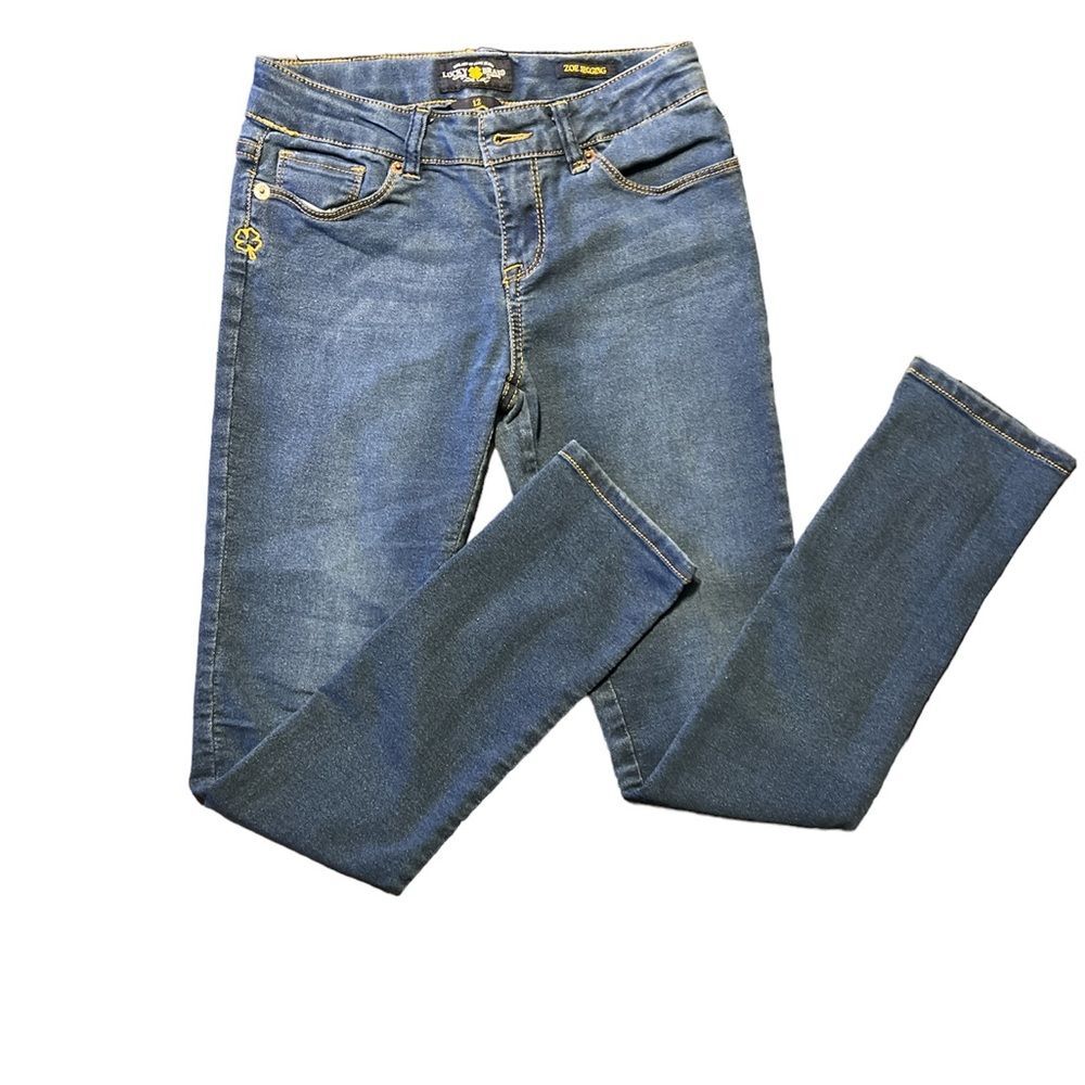 LUCKY BRAND Zoe Jegging Adjustable Waist Size 12 Girls Dark Wash Blue